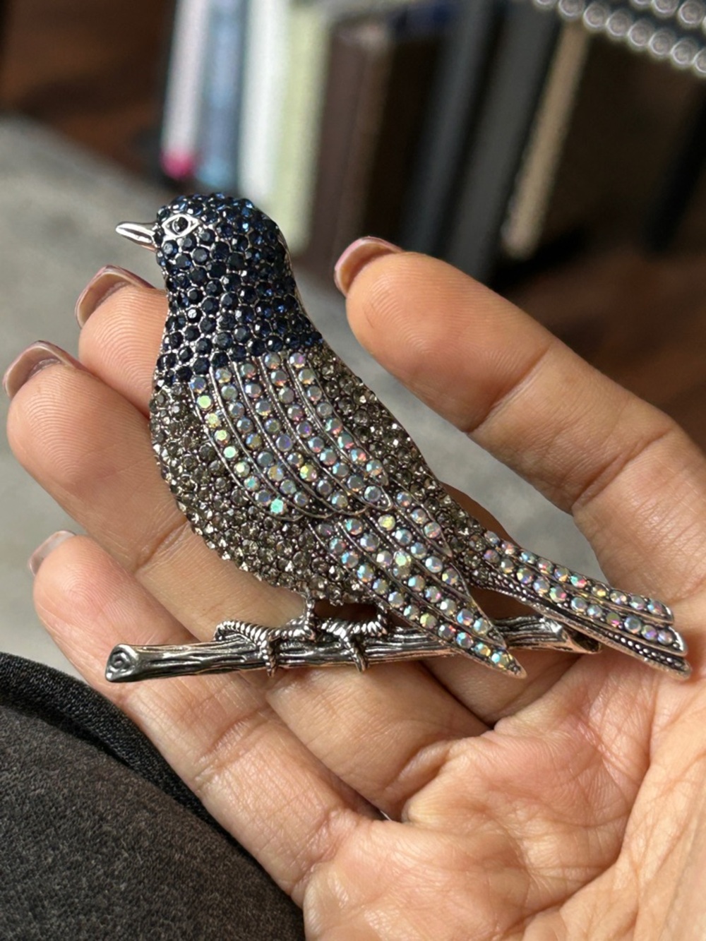 Crystal Bird Brooch Pin Brand New